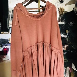 💕🌸 FREE PEOPLE blush hooded sweater dress✨